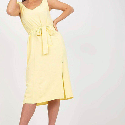 Summer Dress with Adjustable Straps and Front Slit - MimiStylez
