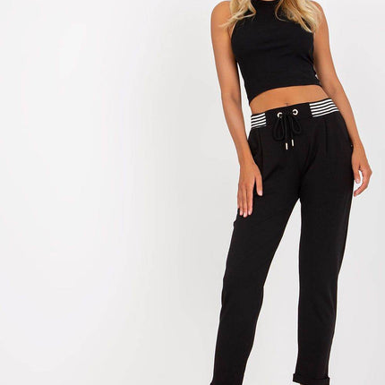 Women’s High-Waisted Sweatpants with Elastic Waistband, & Side Slip Pockets - MimiStylez