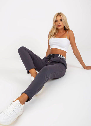 Women’s High-Waisted Sweatpants with Elastic Waistband, & Side Slip Pockets - MimiStylez