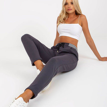 Women’s High-Waisted Sweatpants with Elastic Waistband, & Side Slip Pockets - MimiStylez