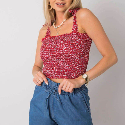 Floral Cotton Crop Top with Tied Straps - MimiStylez