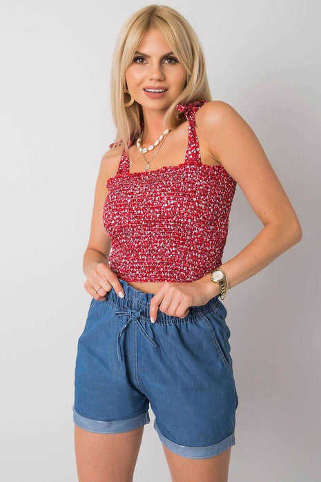 Floral Cotton Crop Top with Tied Straps - MimiStylez