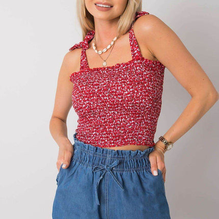 Floral Cotton Crop Top with Tied Straps - MimiStylez