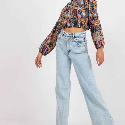 Chic Short Blouse with Long Sleeves & Stand-Up Collar - MimiStylez