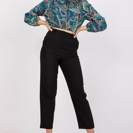 Chic Short Blouse with Long Sleeves & Stand-Up Collar - MimiStylez