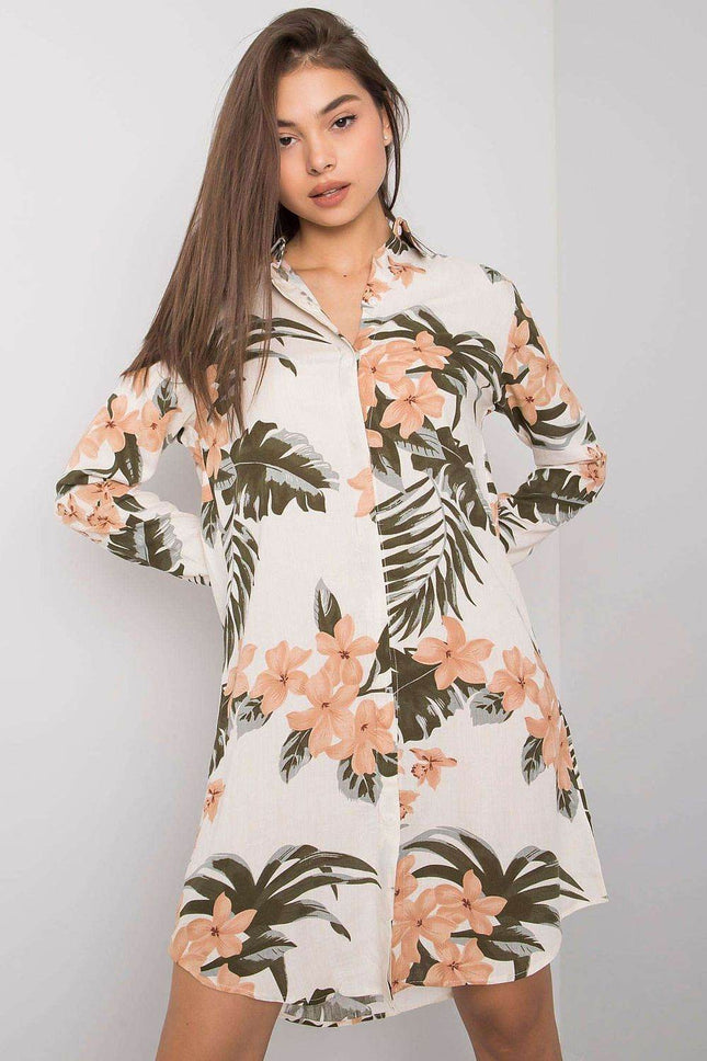 Long-Sleeve Buttoned Dress - MimiStylez