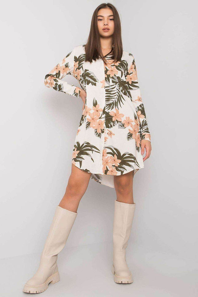 Long-Sleeve Buttoned Dress - MimiStylez