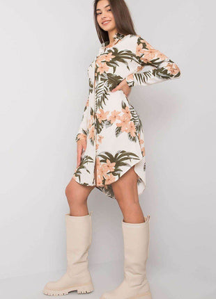 Long-Sleeve Buttoned Dress - MimiStylez