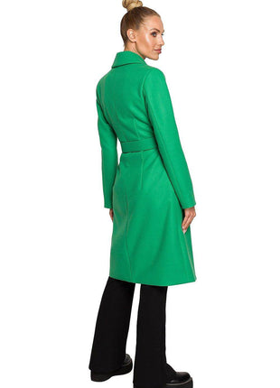 Belted Fleece Coat with Classic Collar & Large Front Pockets – Fully Lined - MimiStylez