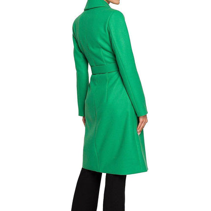 Belted Fleece Coat with Classic Collar & Large Front Pockets – Fully Lined - MimiStylez