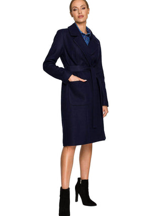 Belted Fleece Coat with Classic Collar & Large Front Pockets – Fully Lined - MimiStylez
