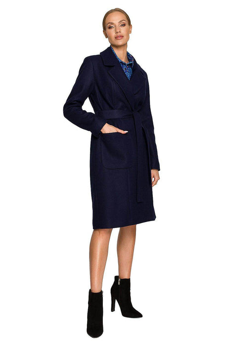 Belted Fleece Coat with Classic Collar & Large Front Pockets – Fully Lined - MimiStylez