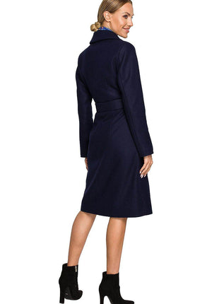 Belted Fleece Coat with Classic Collar & Large Front Pockets – Fully Lined - MimiStylez