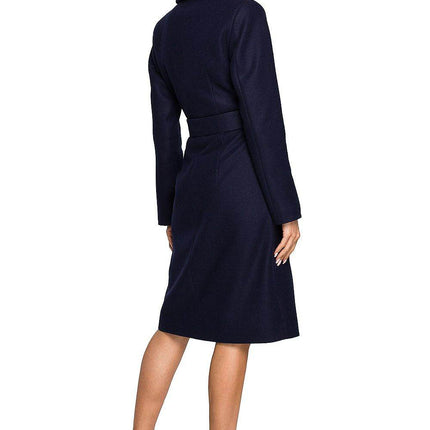 Belted Fleece Coat with Classic Collar & Large Front Pockets – Fully Lined - MimiStylez