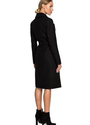 Belted Fleece Coat with Classic Collar & Large Front Pockets – Fully Lined - MimiStylez