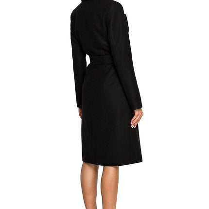 Belted Fleece Coat with Classic Collar & Large Front Pockets – Fully Lined - MimiStylez