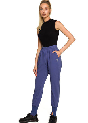 Embroidered Cotton Sweatpants with Hem Slits and Accent Details - MimiStylez