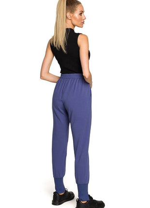 Embroidered Cotton Sweatpants with Hem Slits and Accent Details - MimiStylez