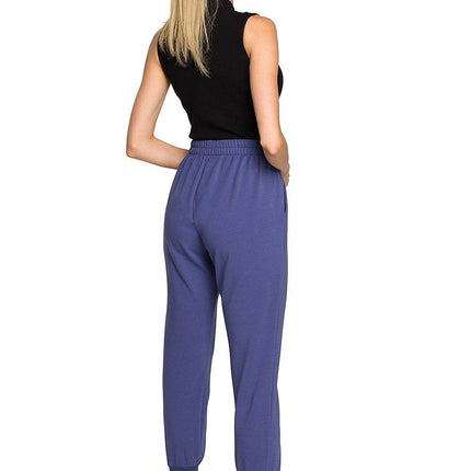 Embroidered Cotton Sweatpants with Hem Slits and Accent Details - MimiStylez