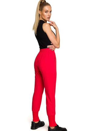 Embroidered Cotton Sweatpants with Hem Slits and Accent Details - MimiStylez