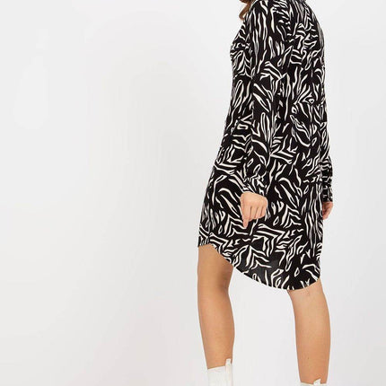 Button-Front Shirt Dress with Long Sleeves - MimiStylez