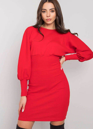 Elegant Fitted Cotton Dress with Long Sleeves - MimiStylez