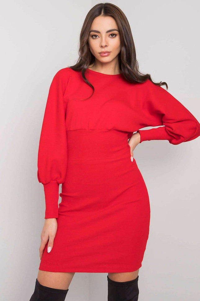 Elegant Fitted Cotton Dress with Long Sleeves - MimiStylez