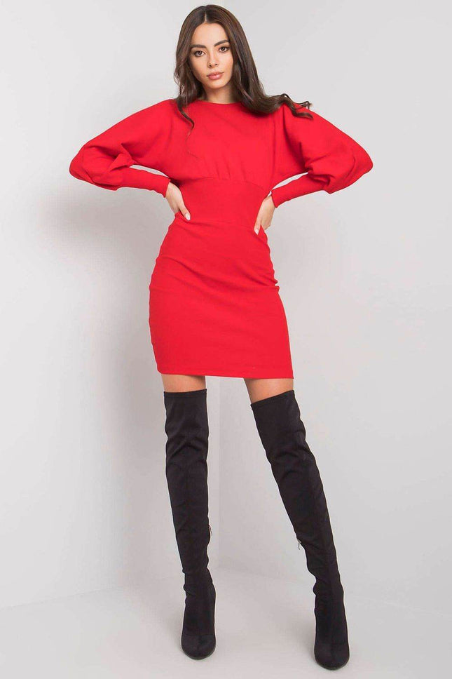 Elegant Fitted Cotton Dress with Long Sleeves - MimiStylez
