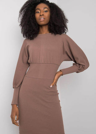 Elegant Fitted Cotton Dress with Long Sleeves - MimiStylez