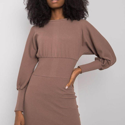 Elegant Fitted Cotton Dress with Long Sleeves - MimiStylez
