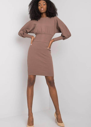 Elegant Fitted Cotton Dress with Long Sleeves - MimiStylez