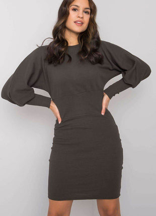 Elegant Fitted Cotton Dress with Long Sleeves - MimiStylez