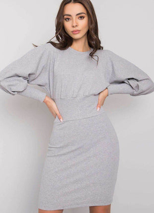 Elegant Fitted Cotton Dress with Long Sleeves - MimiStylez