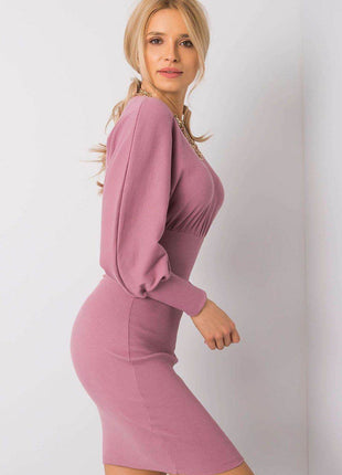 Elegant Fitted Cotton Dress with Long Sleeves - MimiStylez