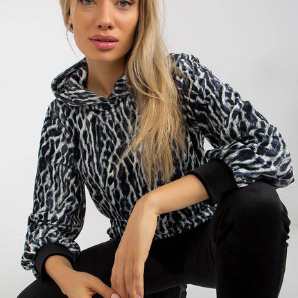 Hooded Velour Set with Animal Print and Kangaroo Pocket Co-Ord Set - MimiStylez