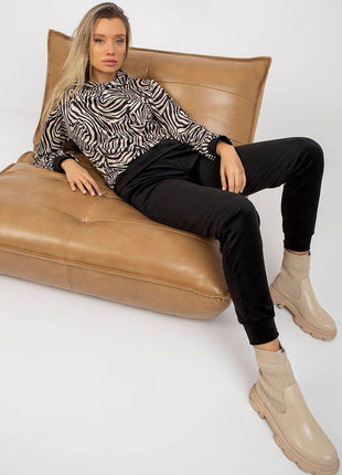 Hooded Velour Set with Animal Print and Kangaroo Pocket Co-Ord Set - MimiStylez