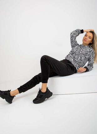 Hooded Velour Set with Animal Print and Kangaroo Pocket Co-Ord Set - MimiStylez