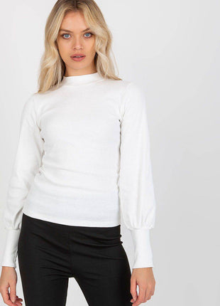 Ribbed Long Sleeve Blouse with Wide Cuffs - MimiStylez