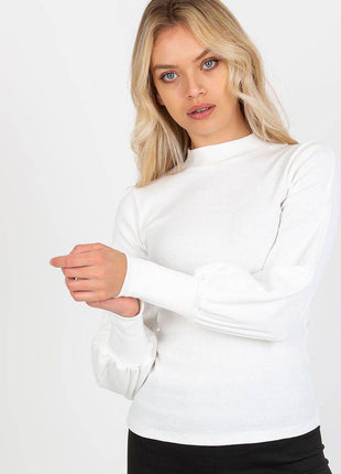 Ribbed Long Sleeve Blouse with Wide Cuffs - MimiStylez