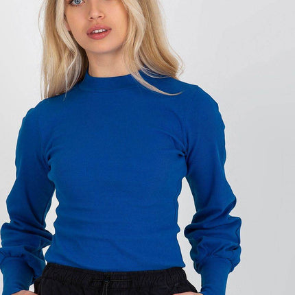 Ribbed Long Sleeve Blouse with Wide Cuffs - MimiStylez