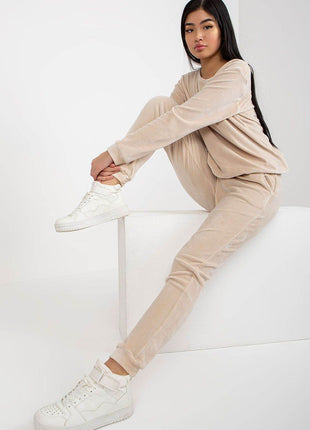 Women’s Velour Two-Piece Set with Long Sleeve Top Co-Ord Set - MimiStylez