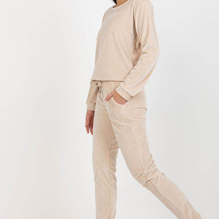Women’s Velour Two-Piece Set with Long Sleeve Top Co-Ord Set - MimiStylez