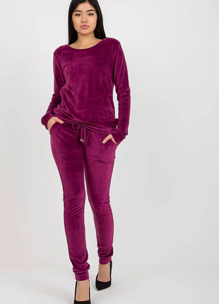 Women’s Velour Two-Piece Set with Long Sleeve Top Co-Ord Set - MimiStylez