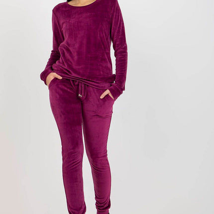 Women’s Velour Two-Piece Set with Long Sleeve Top Co-Ord Set - MimiStylez