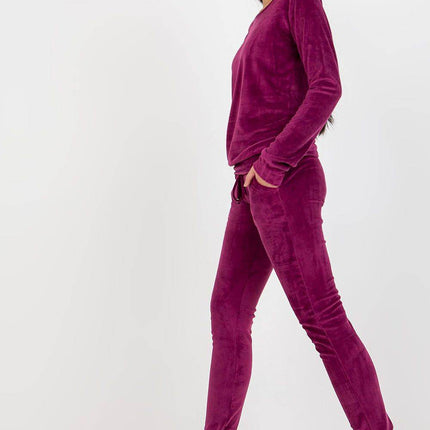 Women’s Velour Two-Piece Set with Long Sleeve Top Co-Ord Set - MimiStylez