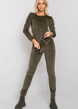 Women’s Velour Two-Piece Set with Long Sleeve Top Co-Ord Set - MimiStylez