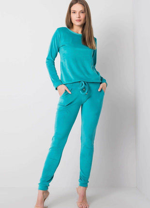 Women’s Velour Two-Piece Set with Long Sleeve Top Co-Ord Set - MimiStylez