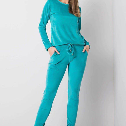 Women’s Velour Two-Piece Set with Long Sleeve Top Co-Ord Set - MimiStylez