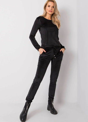 Women’s Velour Two-Piece Set with Long Sleeve Top Co-Ord Set - MimiStylez