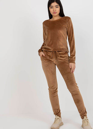 Women’s Velour Two-Piece Set with Long Sleeve Top Co-Ord Set - MimiStylez